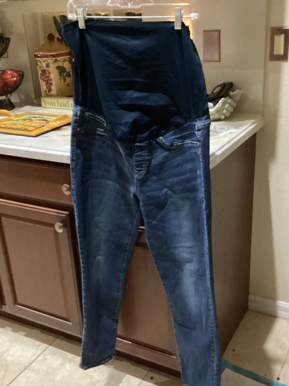 Maternity Slim Straight Jeans in Dark Blue 28” Inseam